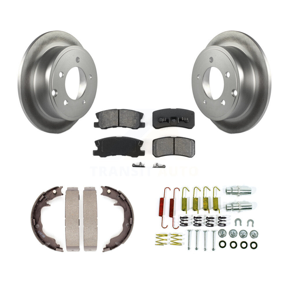 Rear Disc Coated Rotors Semi-Metallic Pads Parking Shoes & Hardware Kit For Jeep Patriot KGS-103745