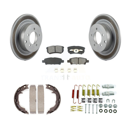 Rear Disc Coated Rotors Semi-Metallic Pads Parking Shoes & Hardware Kit For Jeep Patriot KGS-103746