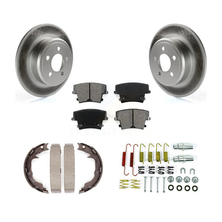 Rear Disc Coated Rotors Semi-Metallic Pads Parking Shoes & Hardware Kit For Dodge Avenger KGS-103747