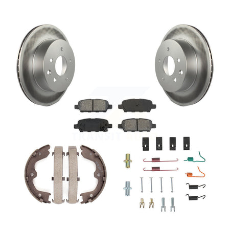 Rear Disc Coated Rotors Semi-Metallic Pads Parking Shoes Hardware Kit For Nissan X-Trail KGS-103770