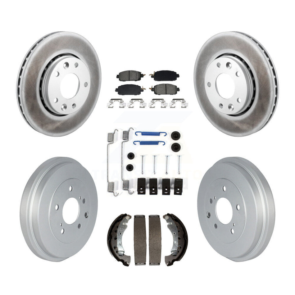 Front Rear Coat Brake Rotors Semi-Metallic Pad Drum Kit (7Pc) For 2020-2022 Nissan Sentra KGS-103776