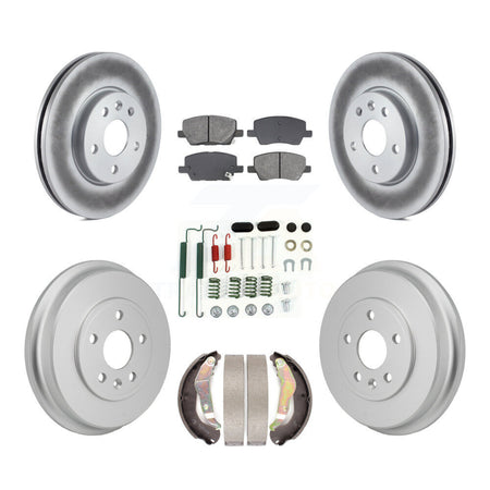 Front Rear Coated Brake Rotor Semi-Metallic Pad & Drum Kit (7Pc) For 2018 Chevrolet Sonic KGS-103777