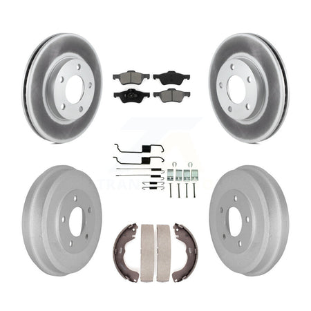 Front Rear Coated Disc Brake Rotor Semi-Metallic Pad & Drum Kit (7Pc) For Mercury Mariner KGS-103779