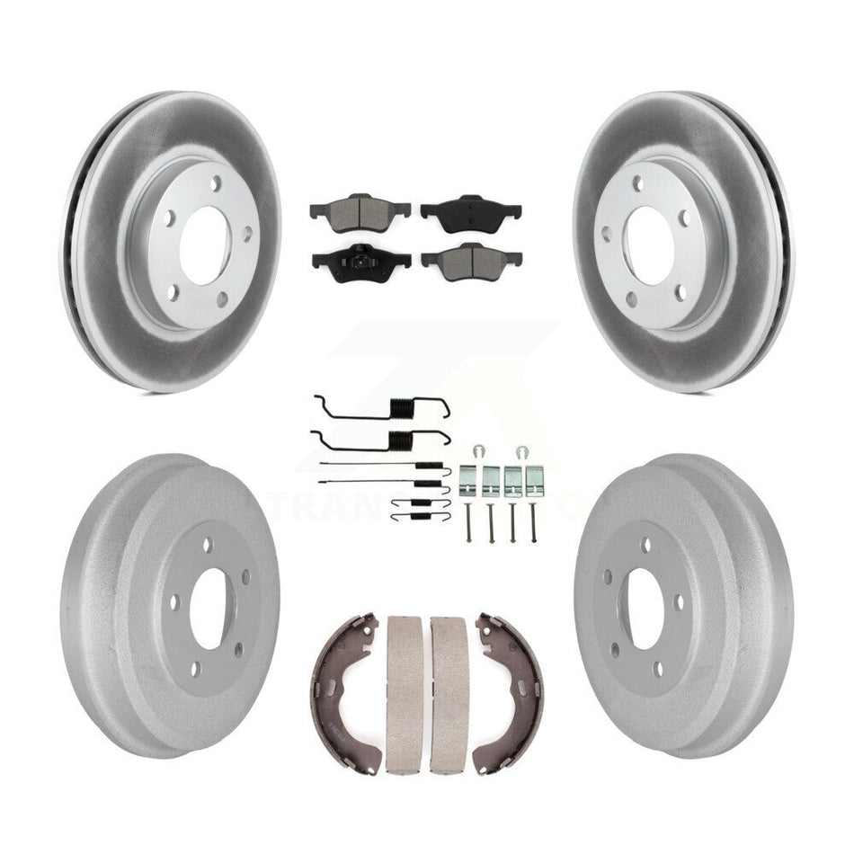 Front Rear Coated Disc Brake Rotor Semi-Metallic Pad & Drum Kit (7Pc) For Mercury Mariner KGS-103779