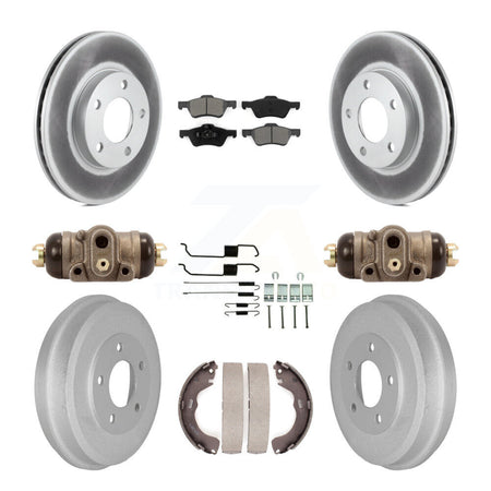 Front Rear Coated Disc Brake Rotor Semi-Metallic Pad & Drum Kit (9Pc) For Mercury Mariner KGS-103782