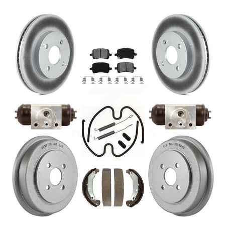 Front Rear Coated Disc Brake Rotors Semi-Metallic Pads And Drum Kit (9Pc) For Pontiac G5 KGS-103783