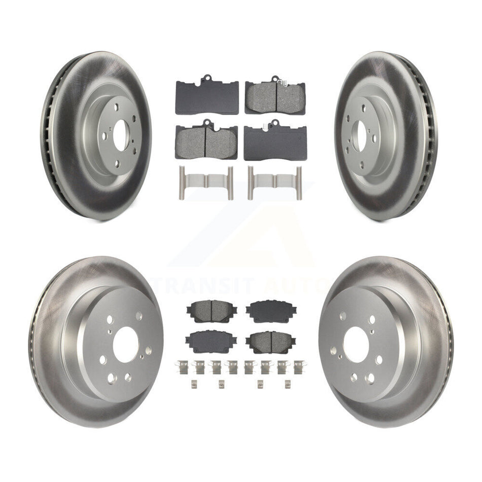 Front Rear Coated Brake Rotor Semi-Metallic Pad Kit (6Pc) For 2021 Lexus IS350 RC350 Base KGS-103784