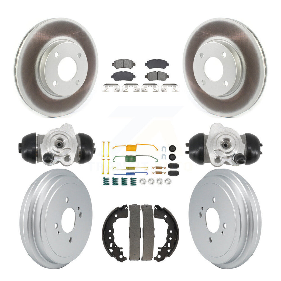 Front Rear Coat Disc Brake Rotors Semi-Metallic Pad Drum Kit (9Pc) For Nissan Kicks Versa KGS-103785