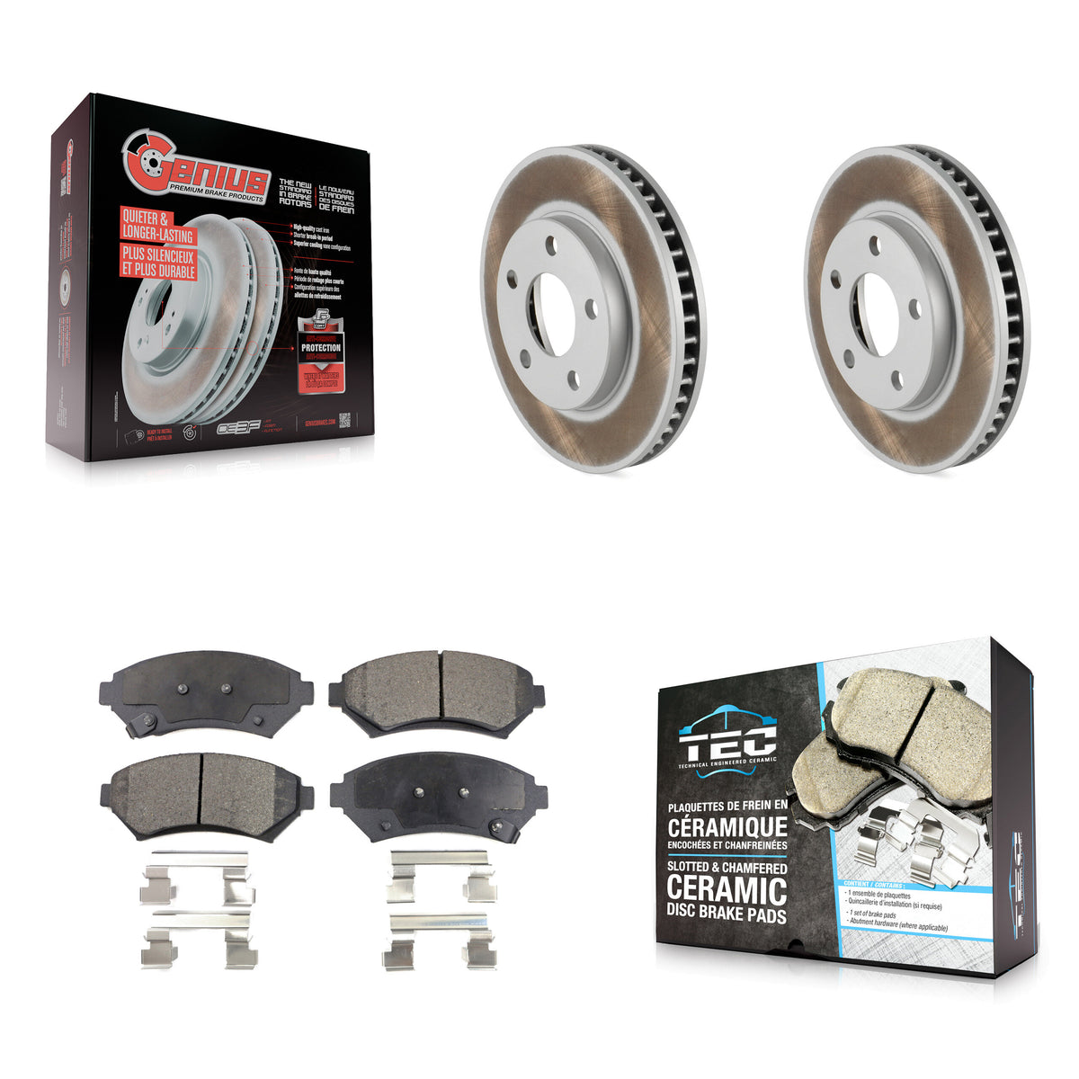 Front Coat Brake Rotors Ceramic Pad Kit For Buick Pontiac Montana Century LeSabre Venture KGT-100005