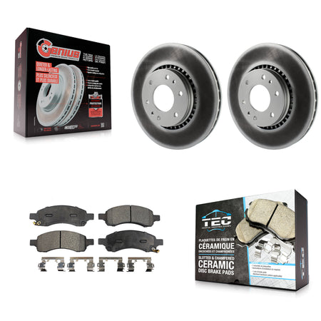 Front Coated Brake Rotor Ceramic Pad Kit For Chevrolet Trailblazer GMC Envoy XL EXT Buick KGT-100018