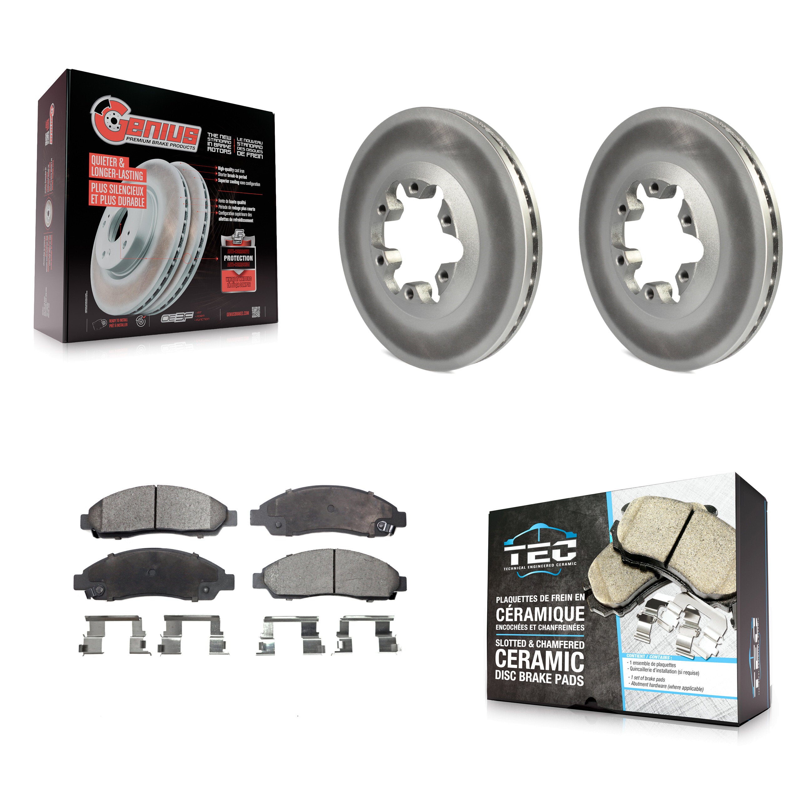 Front Coat Disc Brake Rotor Ceramic Pad Kit For Chevrolet Colorado GMC Canyon Isuzu i-280 KGT-100029
