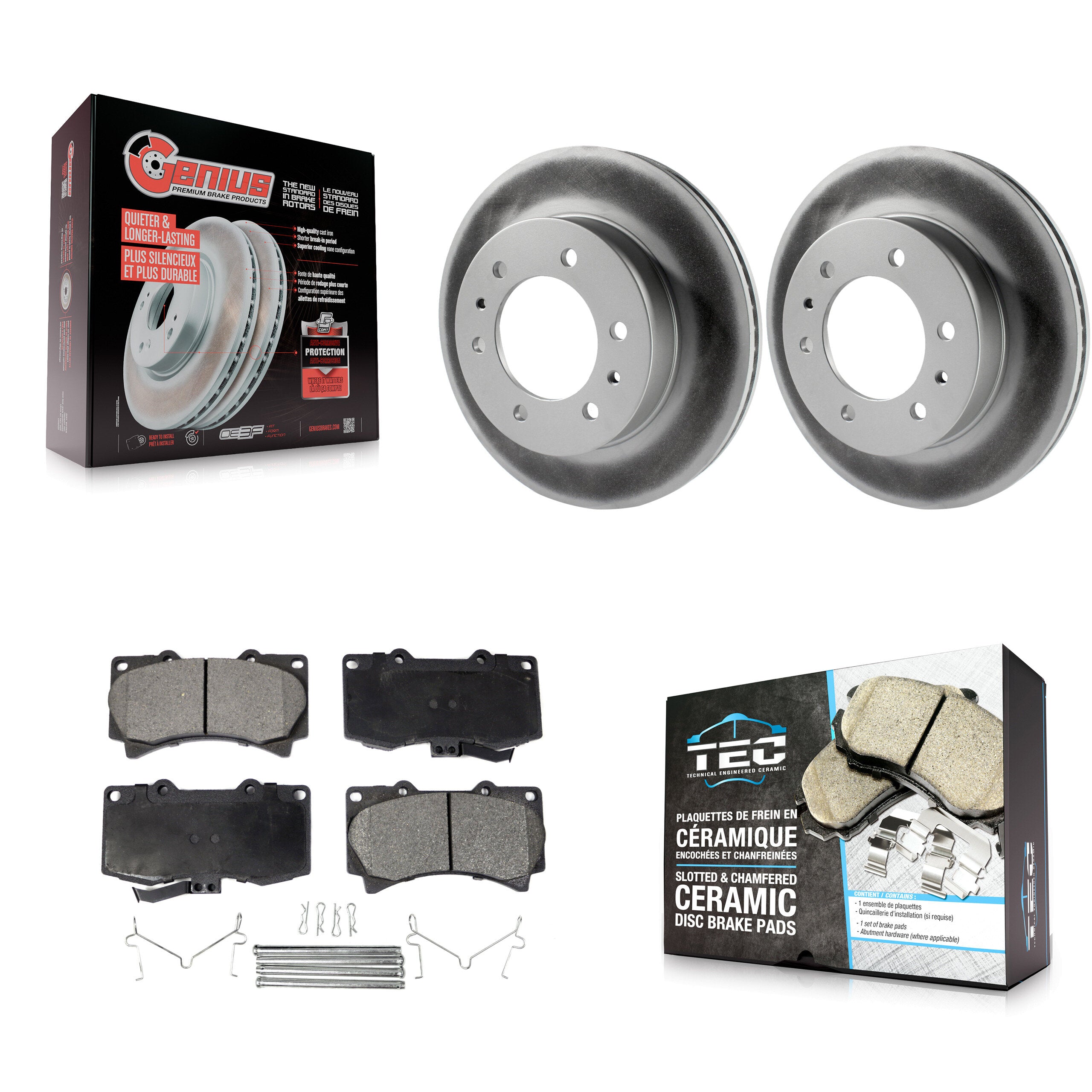 Front Coated Disc Brake Rotors And Ceramic Pads Kit For Hummer H3 H3T KGT-100040