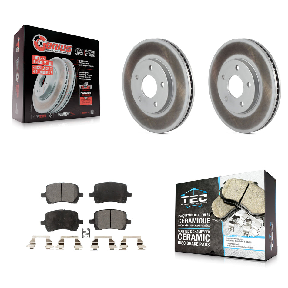 Front Coated Disc Brake Rotors And Ceramic Pads Kit For Chevrolet HHR KGT-100043