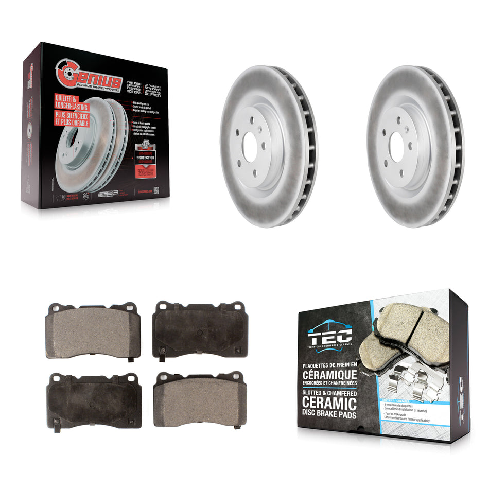 Front Coated Disc Brake Rotors And Ceramic Pads Kit For Pontiac G8 Buick Regal KGT-100056