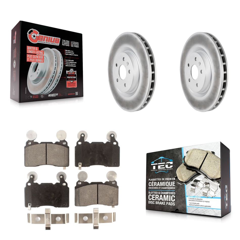 Front Coated Disc Brake Rotors And Ceramic Pads Kit For Chevrolet Camaro SS KGT-100058