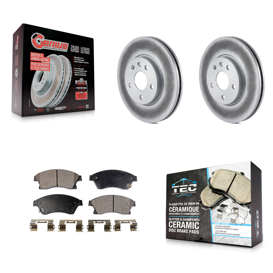 Front Coated Disc Brake Rotors And Ceramic Pads Kit For Chevrolet Cruze Sonic Limited KGT-100060