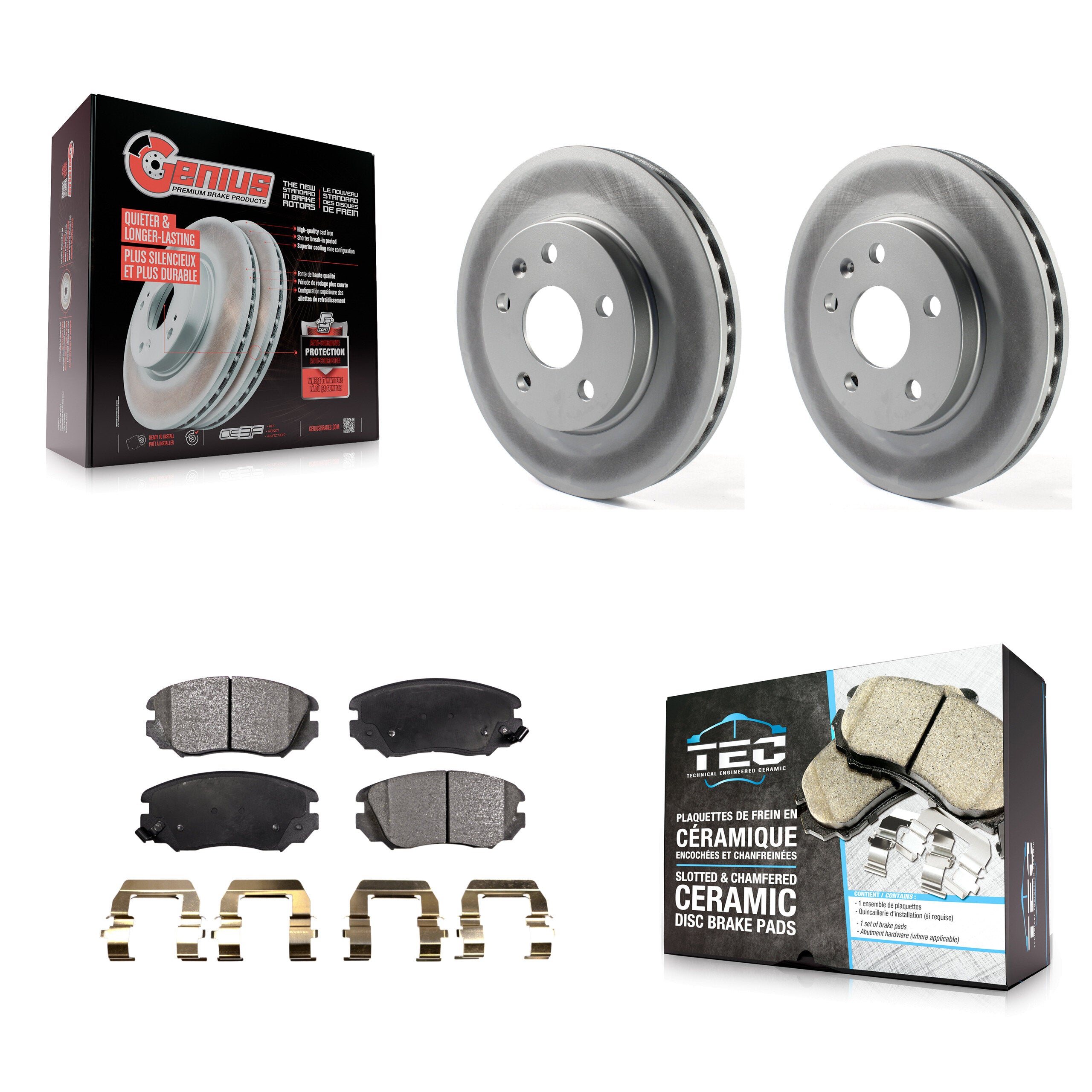 Front Coat Brake Rotors Ceramic Pad Kit For Chevrolet Malibu Buick Regal LaCrosse Limited KGT-100062