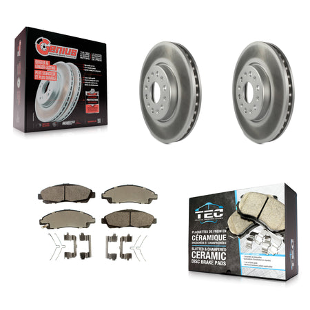 Front Coated Brake Rotor & Ceramic Pad Kit For Chevrolet Traverse GMC Acadia Blazer Buick KGT-100072