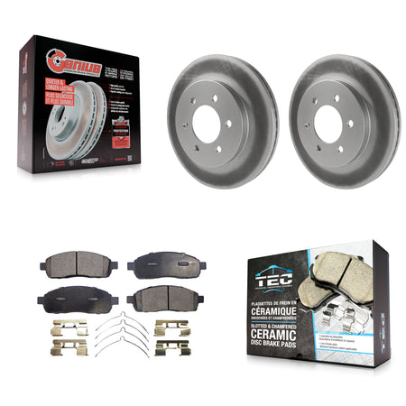 Front Coated Disc Brake Rotors And Ceramic Pads Kit For Ford F-150 Lincoln Mark LT 4WD KGT-100092