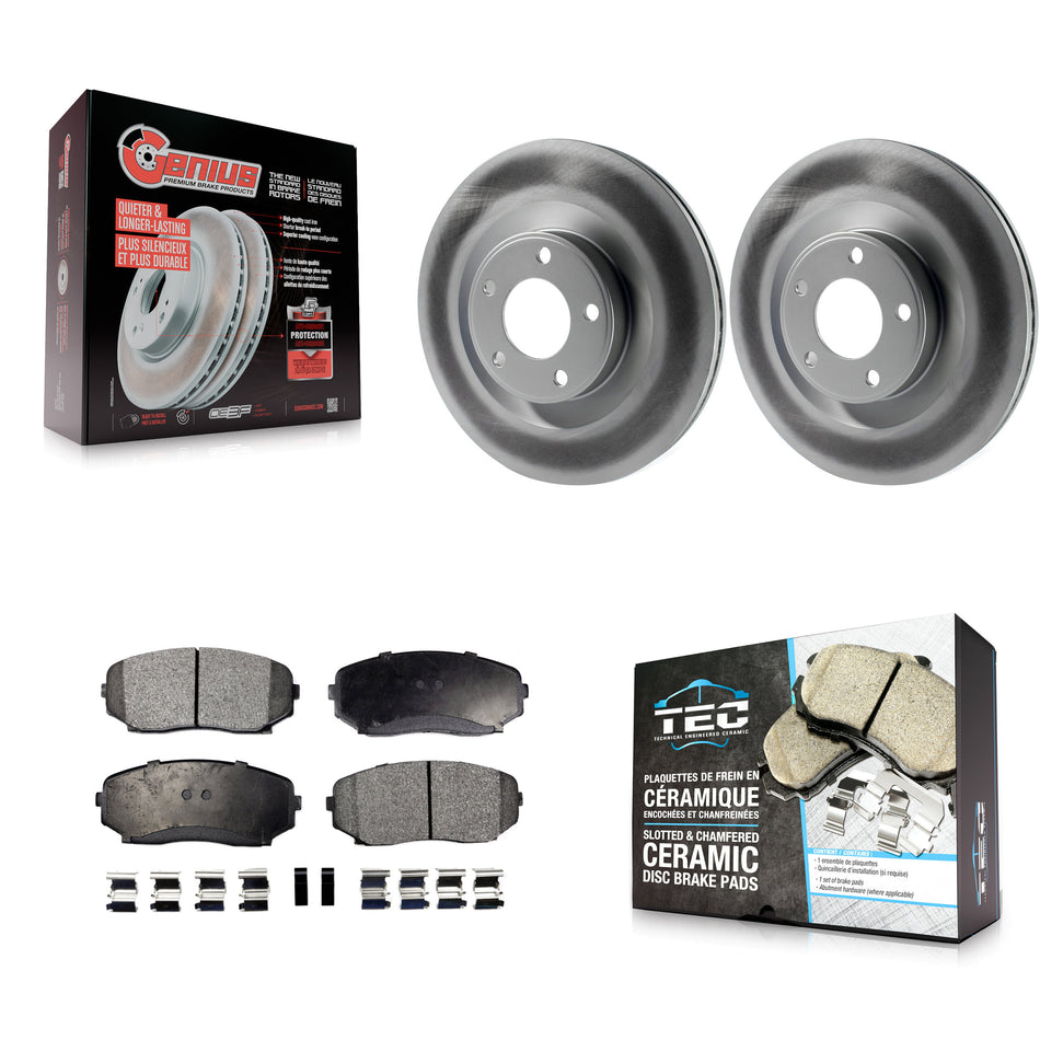 Front Coated Disc Brake Rotors And Ceramic Pads Kit For Ford Edge Lincoln MKX KGT-100111