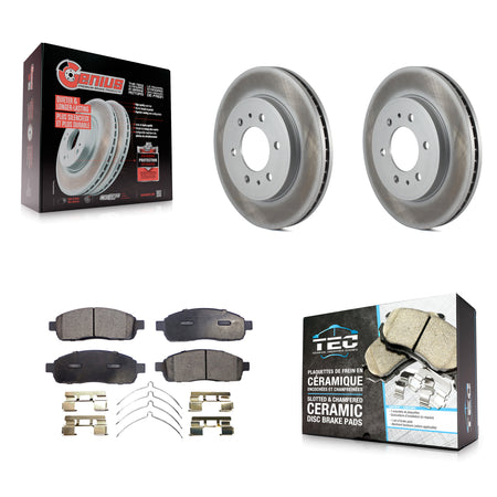 Front Coated Disc Brake Rotors And Ceramic Pads Kit For 2009 Ford F-150 With 6 Lug Wheels KGT-100116