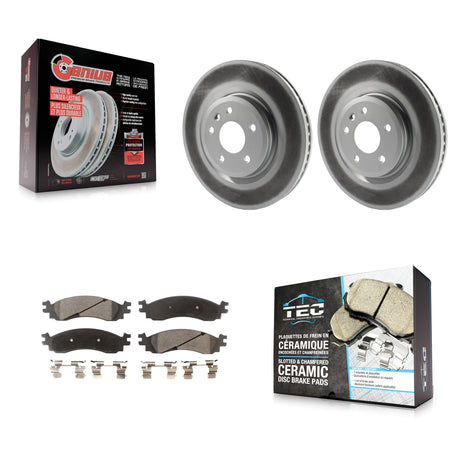 Front Coated Disc Brake Rotors And Ceramic Pads Kit For 2010-2012 Ford Taurus SHO KGT-100117