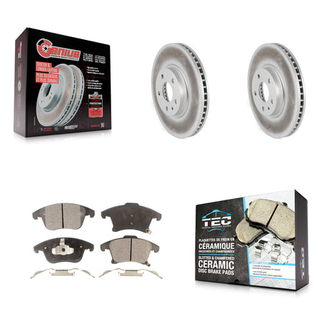 Front Coated Disc Brake Rotors And Ceramic Pads Kit For Ford Fusion Lincoln MKZ KGT-100127