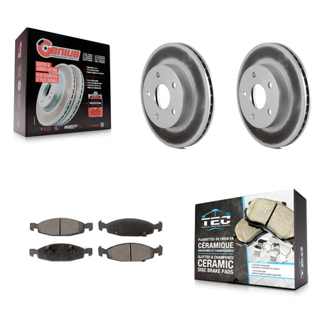 Front Coated Brake Rotor Ceramic Pad Kit For Jeep Grand Cherokee With Teves & ATE Caliper KGT-100141