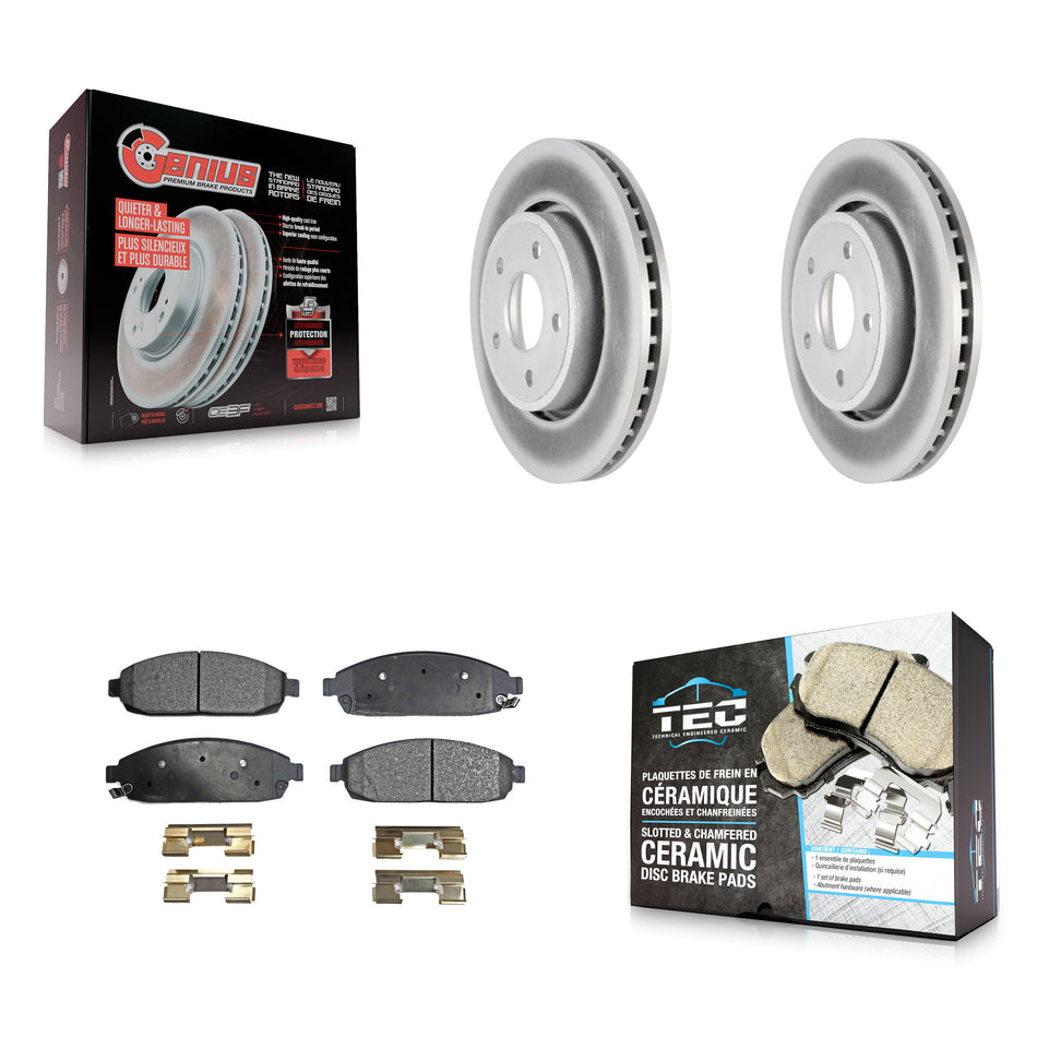 Front Coated Disc Brake Rotors And Ceramic Pads Kit For Jeep Grand Cherokee Commander KGT-100163