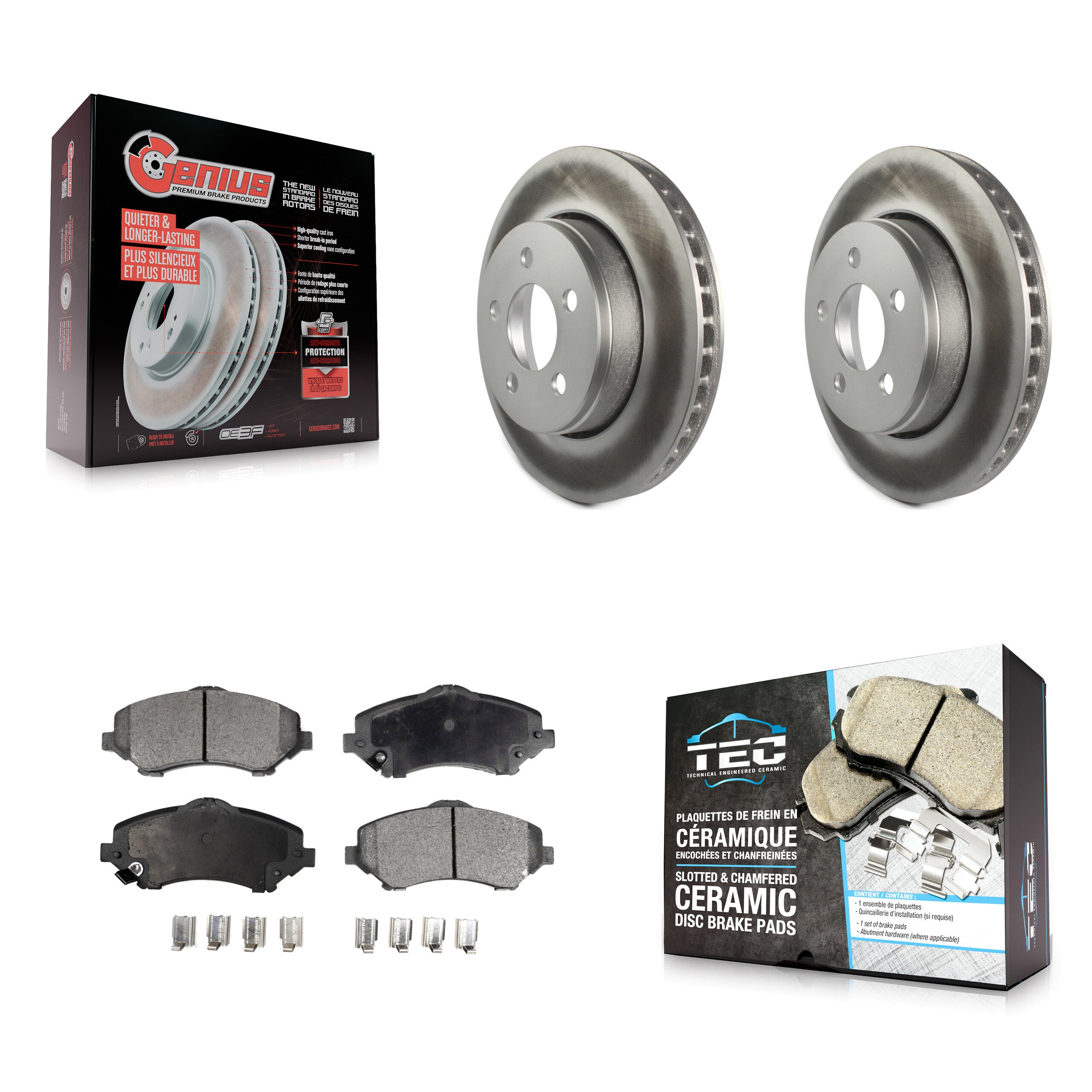 Front Coated Disc Brake Rotors And Ceramic Pads Kit For Jeep Liberty Dodge Nitro KGT-100169