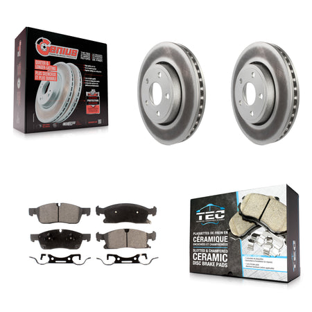Front Coated Disc Brake Rotors And Ceramic Pads Kit For Jeep Grand Cherokee Dodge Durango KGT-100178