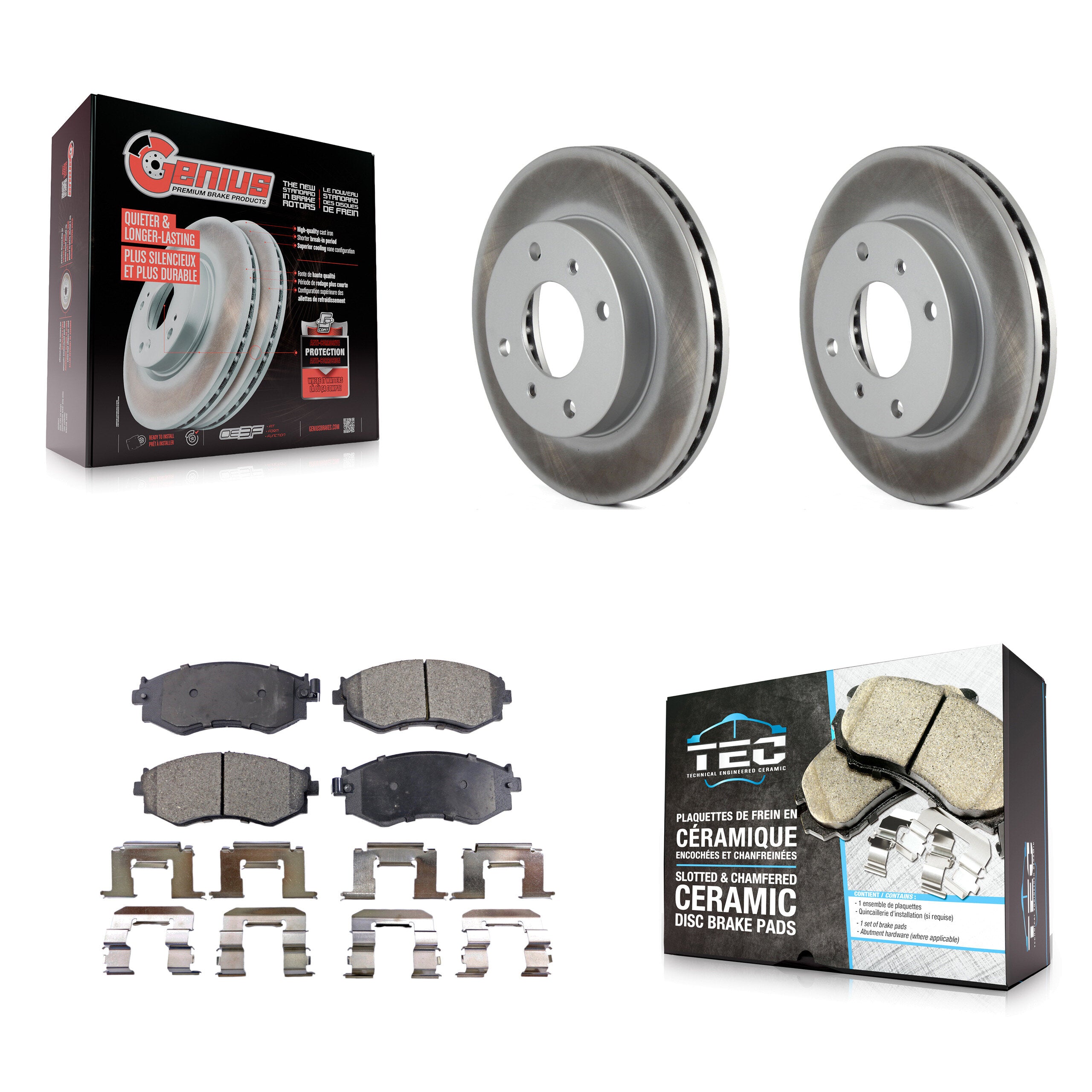 Front Coat Brake Rotor Ceramic Pad Kit For Nissan Sentra 240SX Axxess Stanza INFINITI G20 KGT-100185