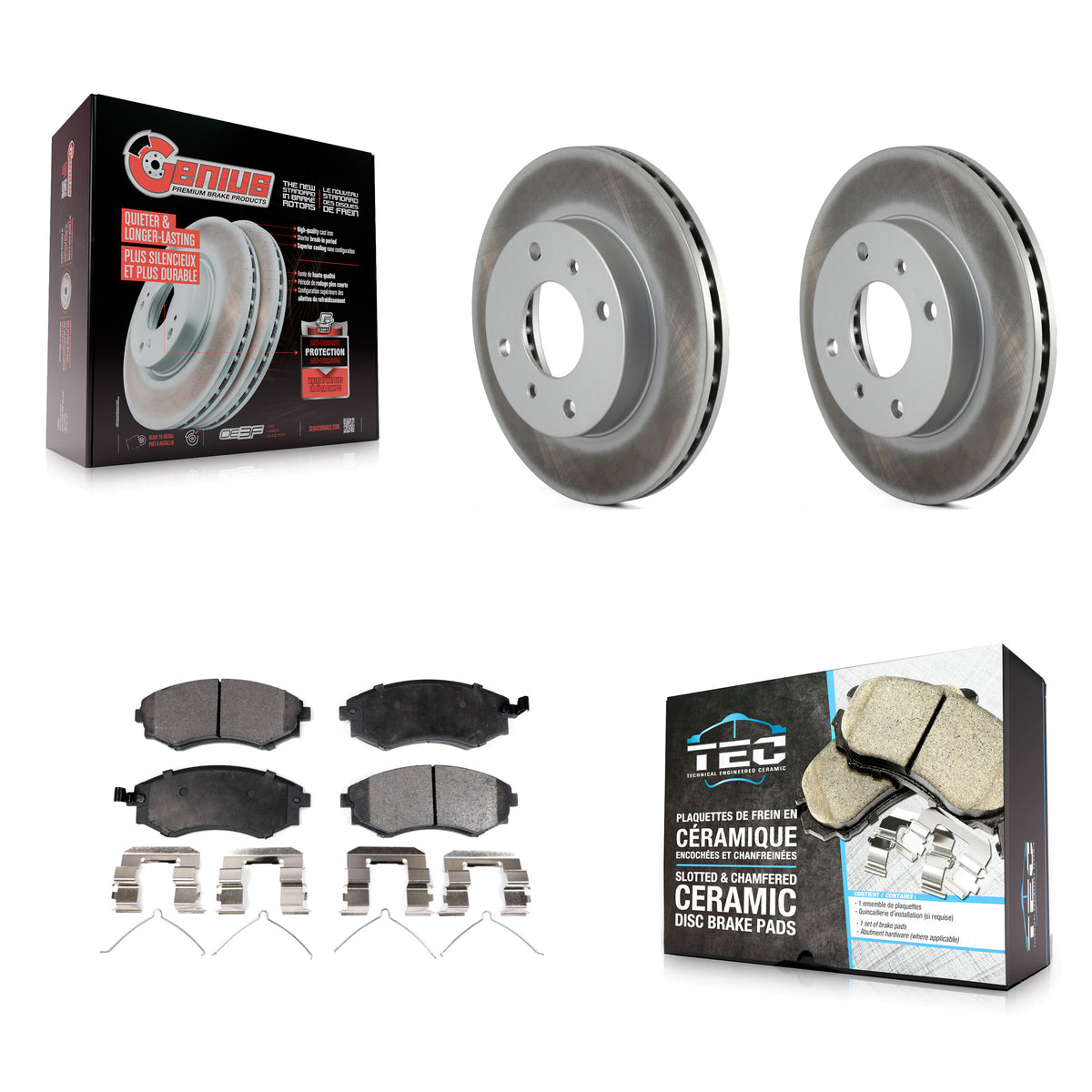 Front Coated Disc Brake Rotors And Ceramic Pads Kit For INFINITI G20 KGT-100186