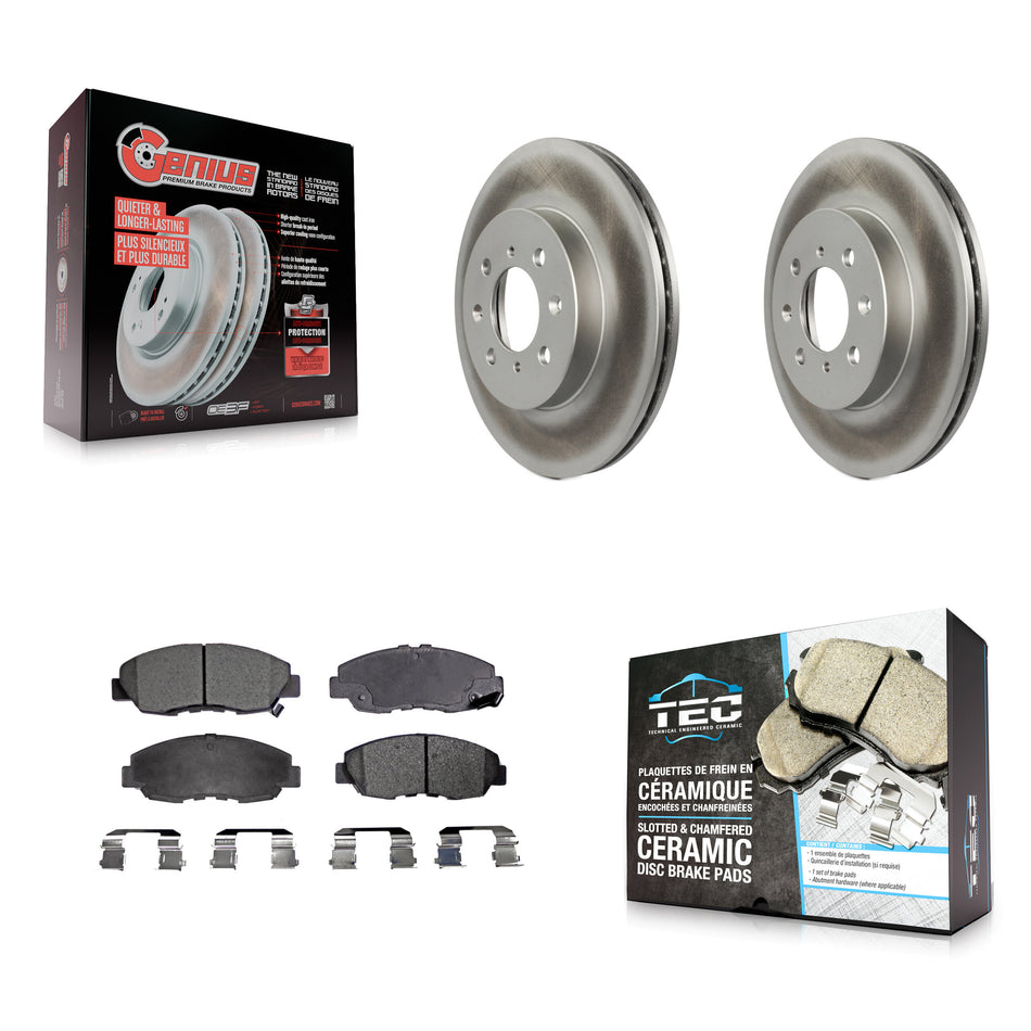 Front Coated Disc Brake Rotors And Ceramic Pads Kit For Honda Civic Acura EL Insight KGT-100188