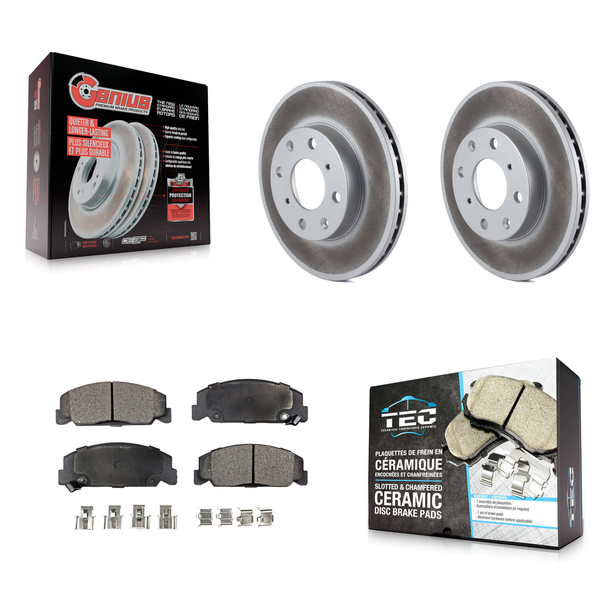 Front Coated Disc Brake Rotors And Ceramic Pads Kit For Honda Civic del Sol CRX KGT-100192