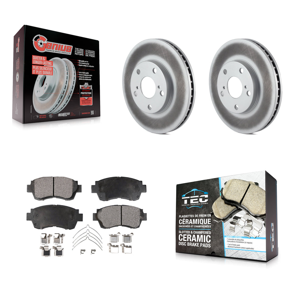 Front Coated Disc Brake Rotors Ceramic Pad Kit For Toyota Camry Sienna Avalon Lexus ES300 KGT-100195