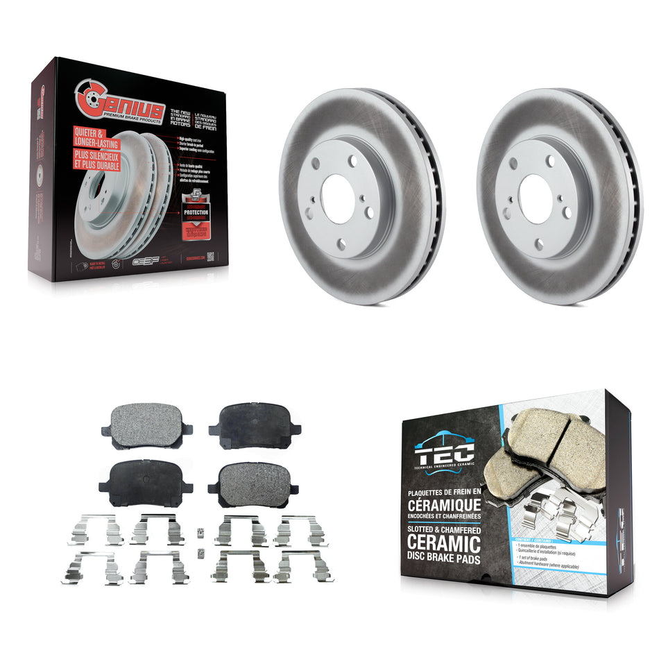 Front Coated Disc Brake Rotors Ceramic Pad Kit For Toyota Camry Solara Avalon Lexus ES300 KGT-100196