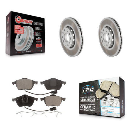 Front Coated Disc Brake Rotors And Ceramic Pads Kit For Audi A6 Quattro 100 KGT-100204