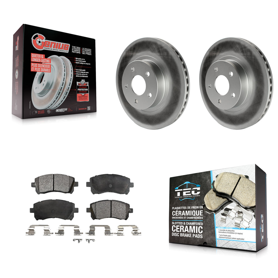 Front Coated Disc Brake Rotors Ceramic Pad Kit For Subaru Forester Legacy Impreza Outback KGT-100210
