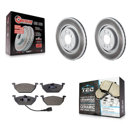 Front Coated Disc Brake Rotors And Ceramic Pads Kit For Volkswagen Jetta Golf Beetle City KGT-100224