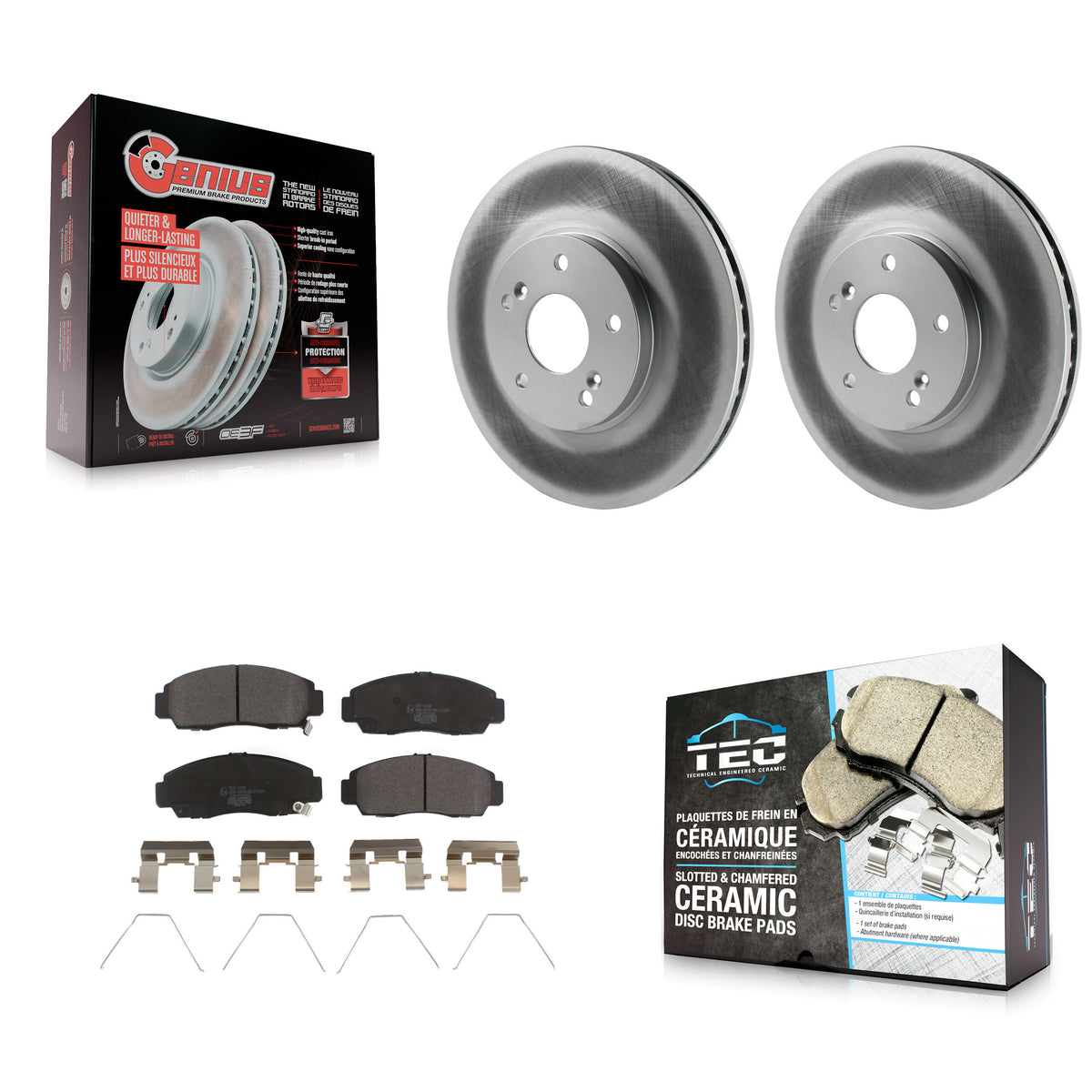 Front Coated Disc Brake Rotors And Ceramic Pads Kit For Honda Accord Acura TSX KGT-100226