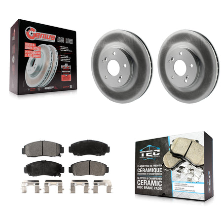 Front Coated Disc Brake Rotors And Ceramic Pads Kit For Honda Accord Acura TSX TL CL KGT-100227