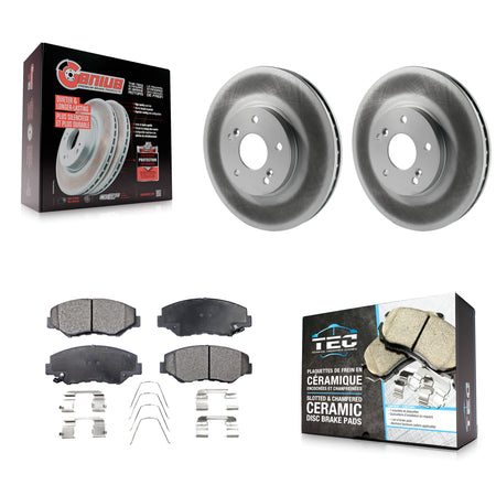 Front Coated Disc Brake Rotors And Ceramic Pads Kit For Honda Pilot Accord KGT-100230