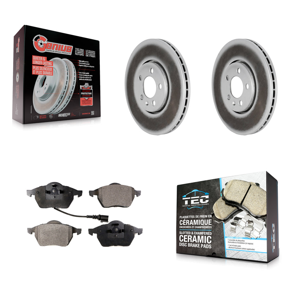 Front Coated Disc Brake Rotors And Ceramic Pads Kit For Volkswagen Jetta Golf Beetle KGT-100231