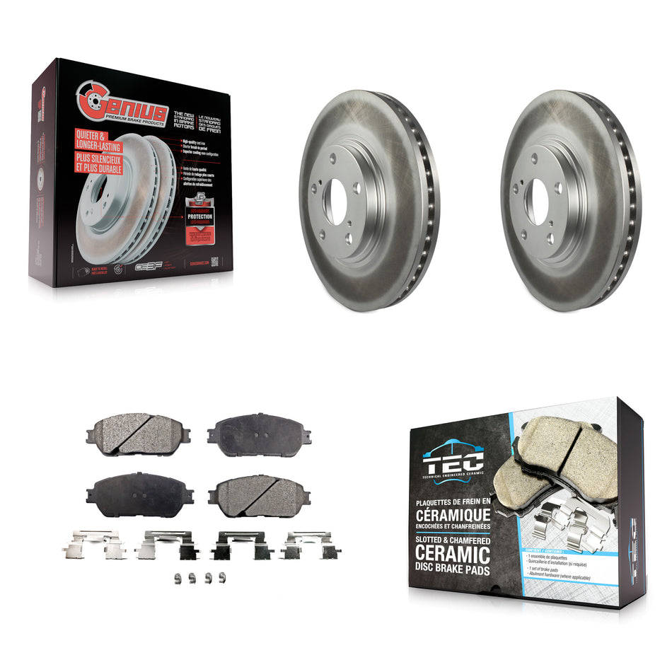 Front Coated Disc Brake Rotors And Ceramic Pads Kit For 2004-2006 Lexus ES330 KGT-100238