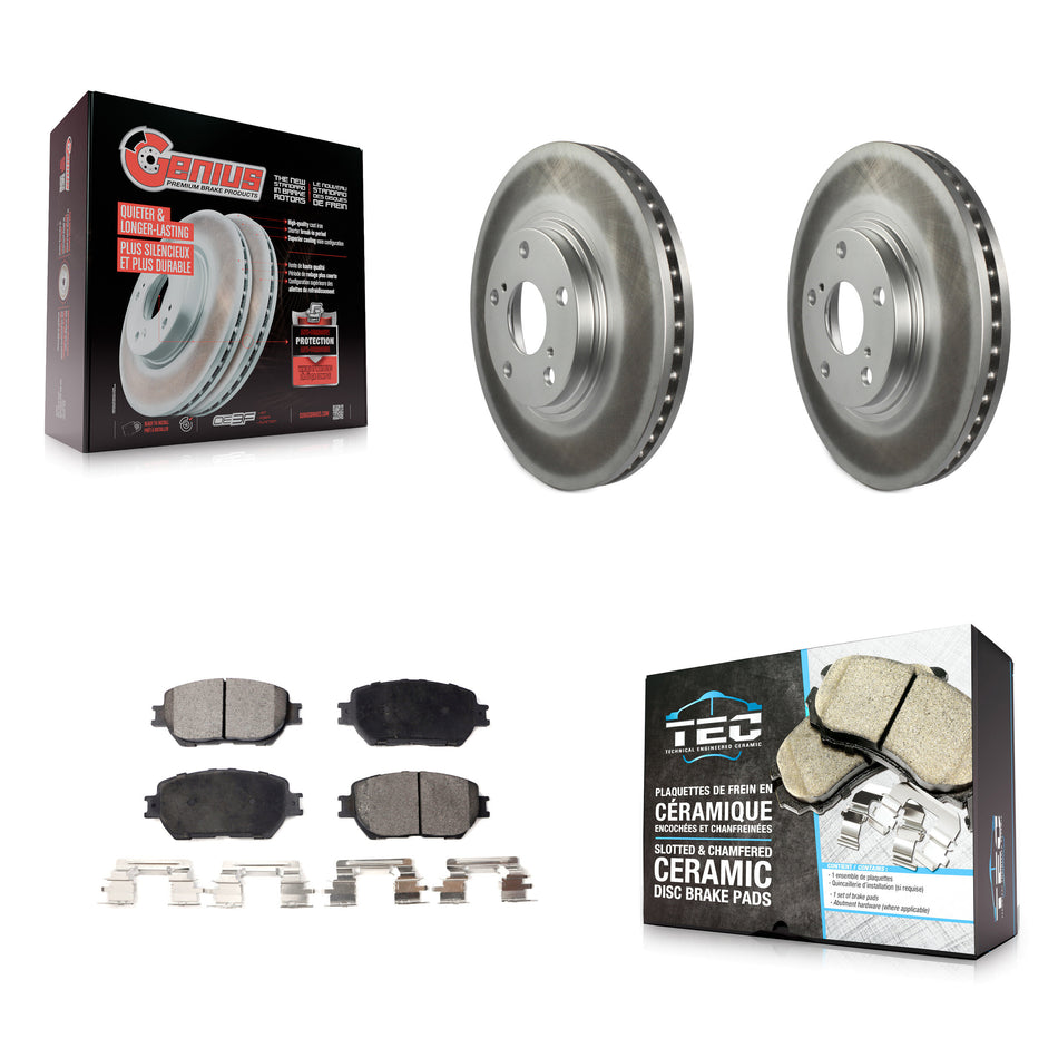 Front Coated Disc Brake Rotors And Ceramic Pads Kit For Toyota Camry KGT-100239