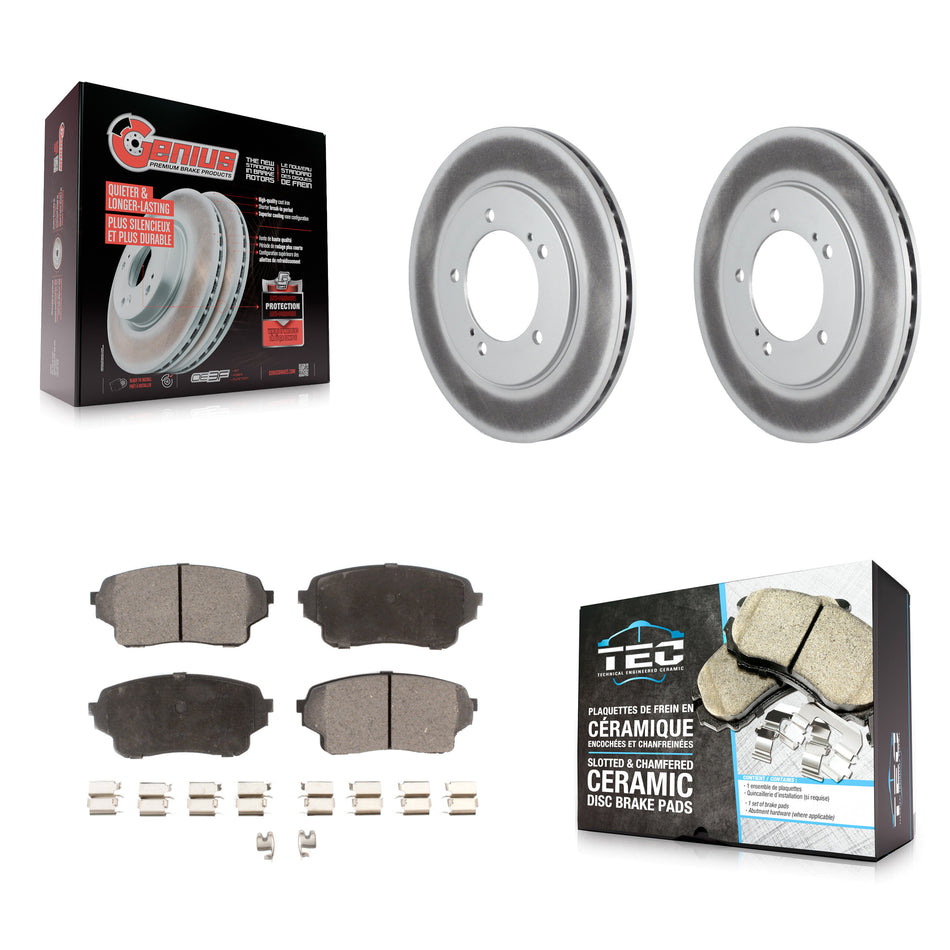 Front Coated Disc Brake Rotors And Ceramic Pads Kit For Suzuki XL-7 Grand Vitara KGT-100240