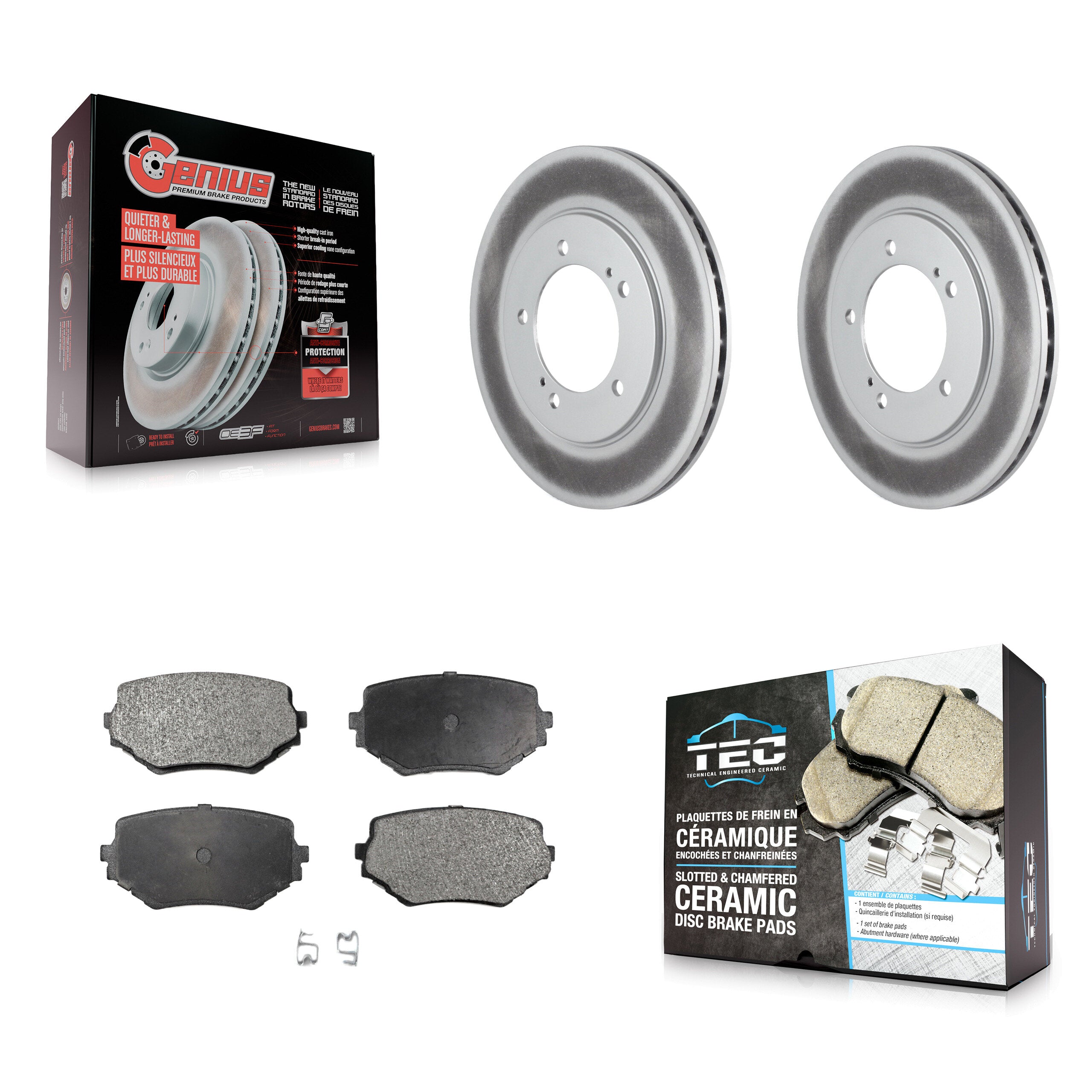 Front Coated Disc Brake Rotors And Ceramic Pads Kit For Suzuki Grand Vitara XL-7 KGT-100241
