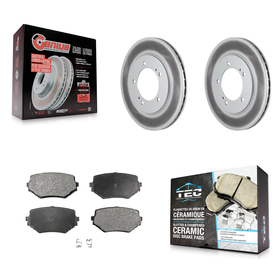 Front Coated Disc Brake Rotors And Ceramic Pads Kit For Suzuki Grand Vitara XL-7 KGT-100241