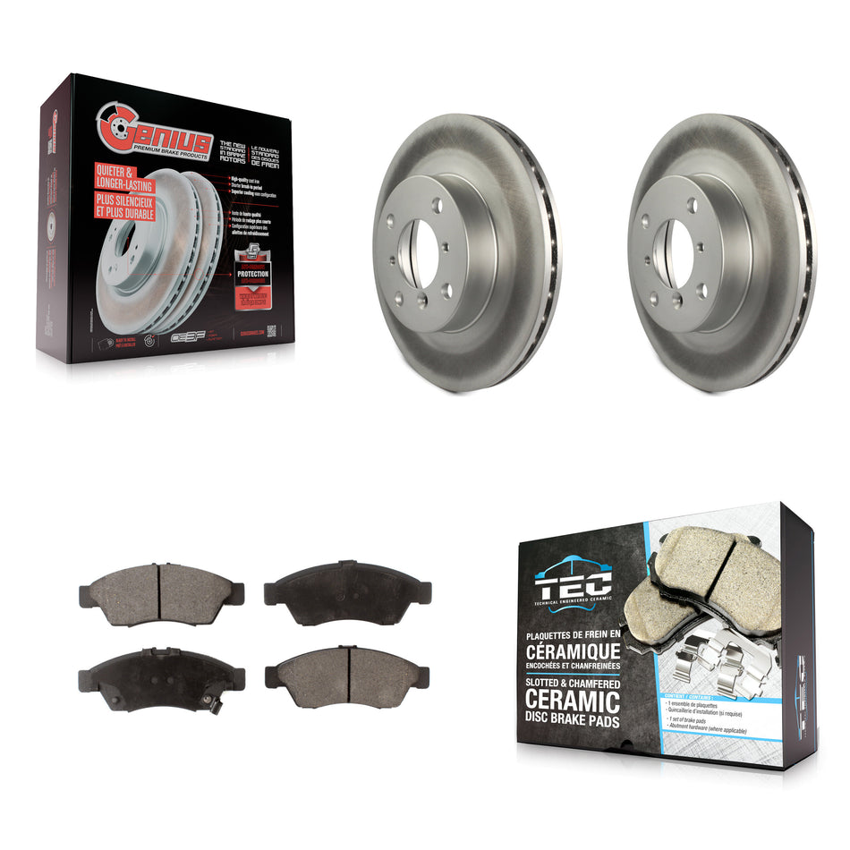 Front Coated Disc Brake Rotors And Ceramic Pads Kit For 2006-2007 Suzuki Aerio KGT-100259